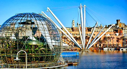 The sea and city of Genoa